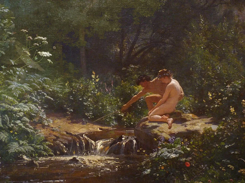 800px François Louis Français Paysage Avec Daphnis Et Chloé Détail