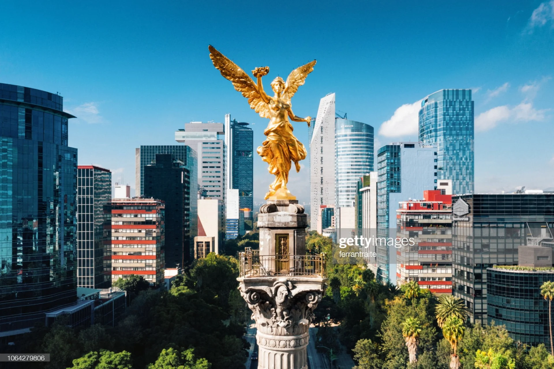 Aerial view of independence monument mexico city