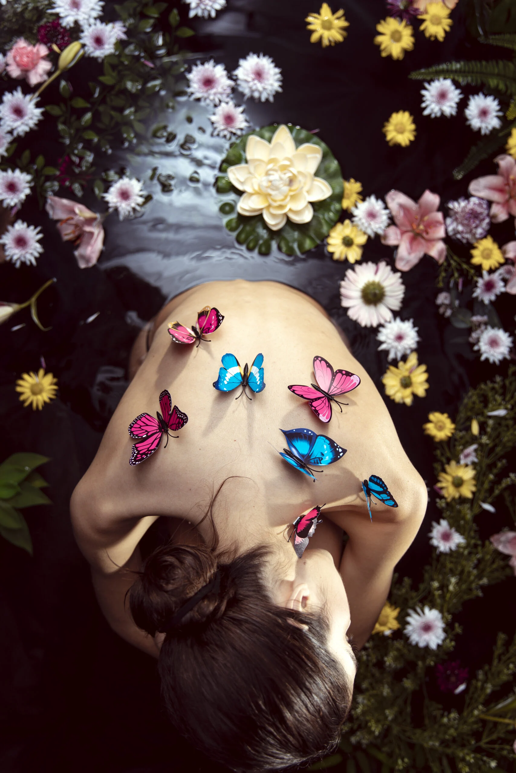 Top View Young Woman Enjoying Spa Treatment