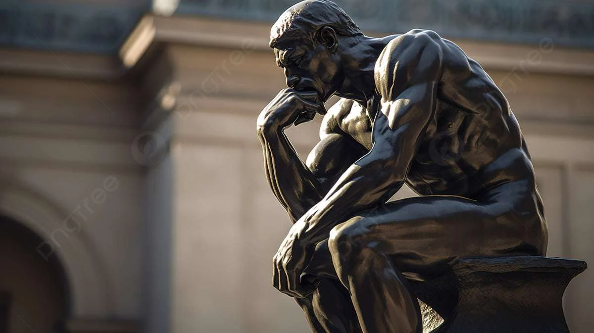 Pngtree Statue Of A Man Sitting And Thinking Picture Image 3101499